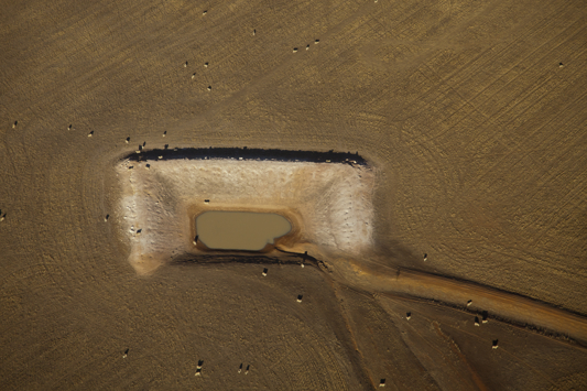 Aerial view of farm dam