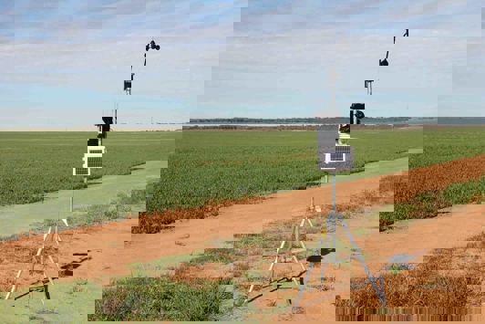 Weather station in a field