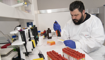 Laboratory technician at work