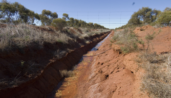 Drain in red dirt